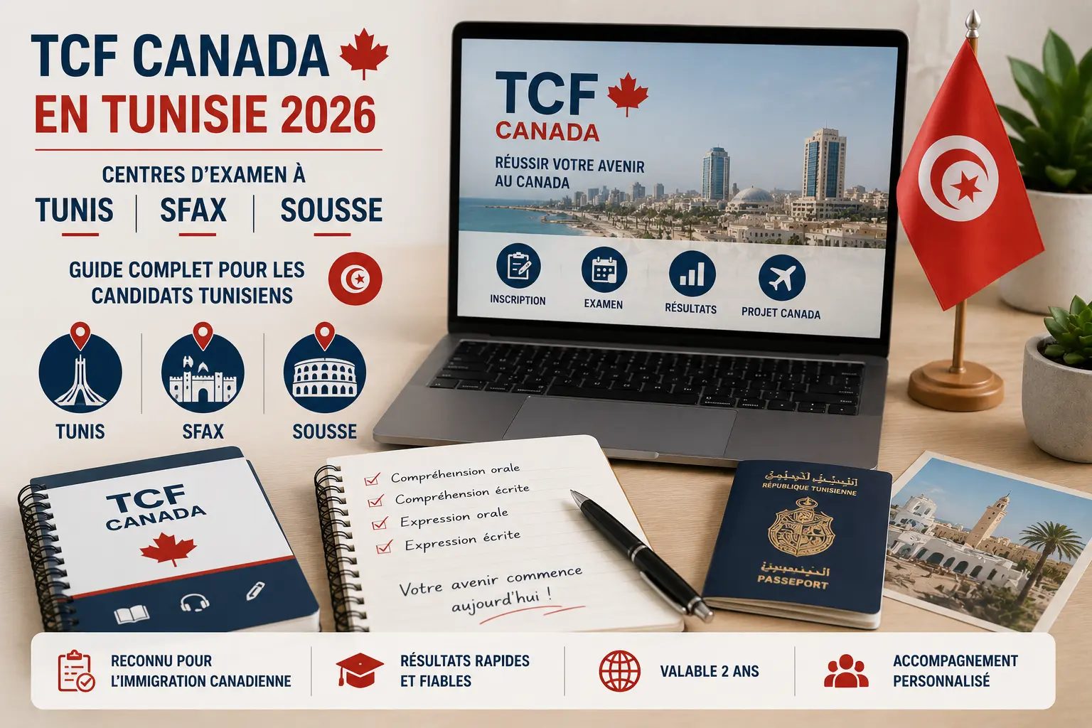 TCF Canada en Tunisie 2026 : Centres d'Examen à Tunis, Sfax et Sousse — Guide Complet pour les Candidats Tunisiens