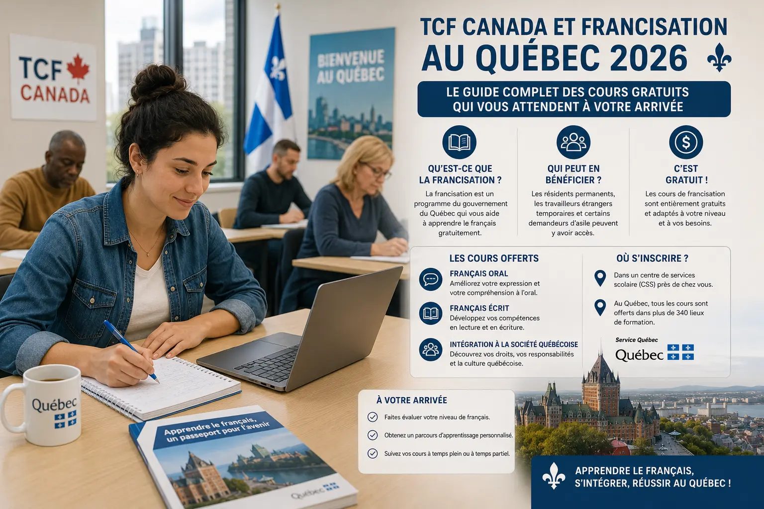TCF Canada et Francisation au Québec 2026 : Le Guide Complet des Cours Gratuits qui Vous Attendent à Votre Arrivée