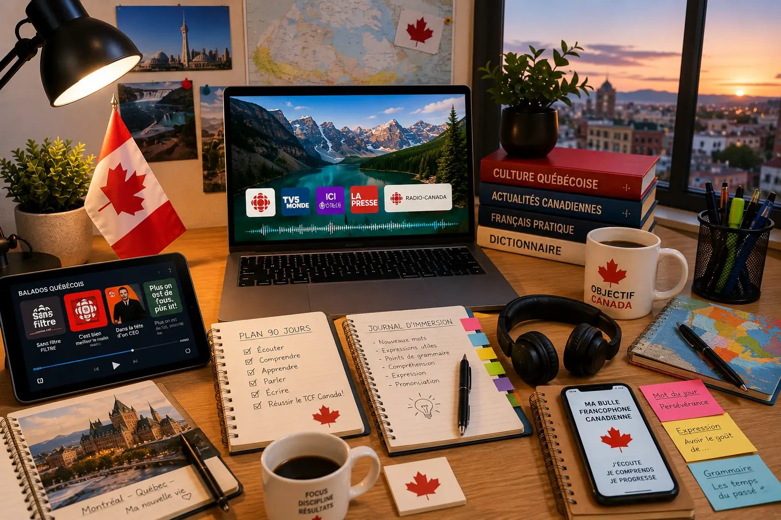 Le Programme d'Immersion Médiatique 90 Jours pour le TCF Canada : Créer une Bulle Francophone Canadienne depuis le Maroc, l'Algérie ou n'importe où